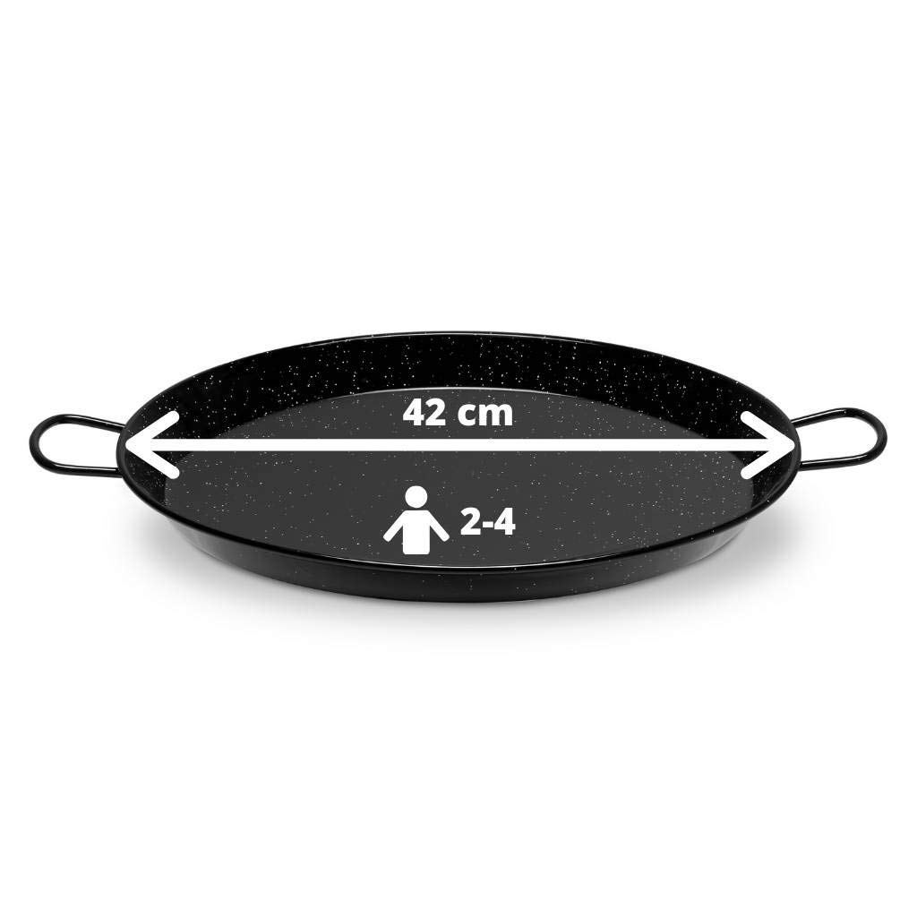 Vaello Campos Black La Valenciana 42 Cm Enameled Steel Paella Pan,