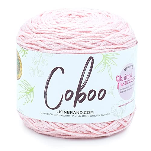 Image of Lion Brand Yarn, Coboo Cotton Blend Crochet Yarn, Pink, 1 Pack
