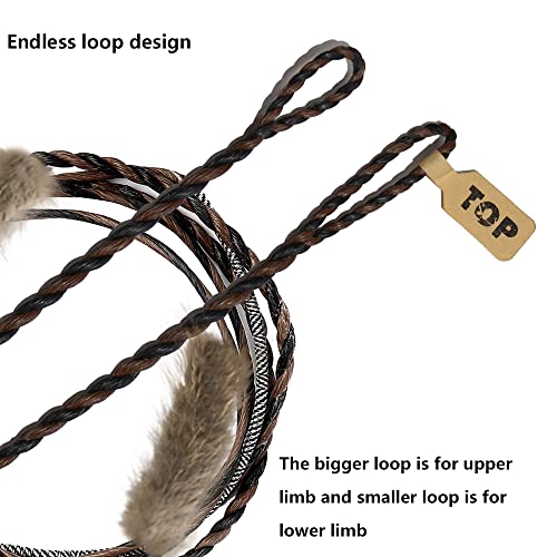 Tachyon Archery Flemish Bowstring Pre-Attached 1 Pair Beaver Fur Bow String Silencer 16 Strands D97 Bow Strings For Recurve Bow And Long Bow (Beaverfur, Amo60) #TOP2