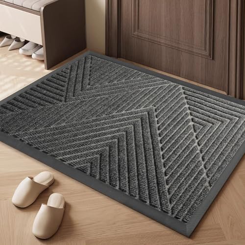 Cozary Zerbino Ingresso Esterno 43x75cm, Silicone Tappeti Lavabili per Esterni,