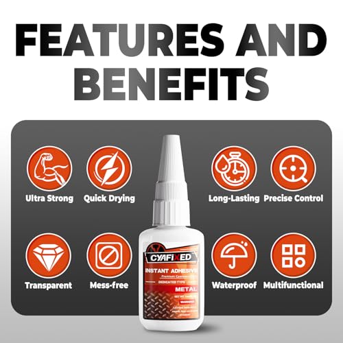 Image of Metal Super Glue, Thick Instant CA Heavy Duty Cyanoacrylate Adhesive 30g