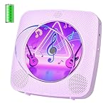CD Player Portable: Kegaudio CD Players for Home with Speakers Bluetooth Remote Control Removable Dust Cover Desktop Wall Mounted CD Player with Radio Support USB/AUX Playback Headphone Jack Purple