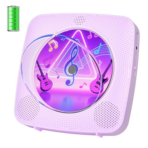 Lecteur CD Portable Bluetooth: Kegaudio Lecteurs CD Enfant avec Haut-Parleur Radio Lecteur de CD Mural avec Télécommande Prise USB AUX 3,5 mm Violet