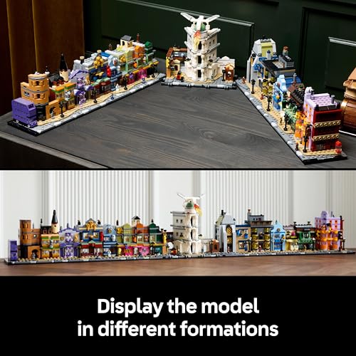 LEGO Harry Potter Diagon Alley Wizarding Shops Building Set for Adults, Collectible Display Model Features Microscale Brick-Built Stores & 12 Microfigures, Gift Idea for Women and Men 76444 - Image 5