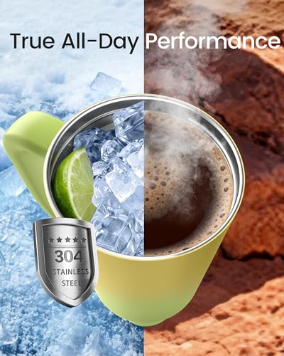 Image of Renoj Insulated Mug 100% Leak Proof Insulated Water Bottle for Iced Coffee & Hot Drinks - Fits Car Cup Holder, Ideal Gift, 2 Straws & Silicone Boot - SnapShift Blue Gradient 40 oz