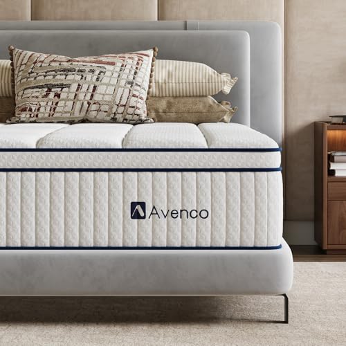 Avenco Twin XL Mattress 12 inch, Twin XL Hybrid Mattress with Individual Pocket Spring and Gel Memory Foam for Cool Night, Motion Isolation, Relieve Pressure, Balance Support, CertiPUR-US, Medium Firm