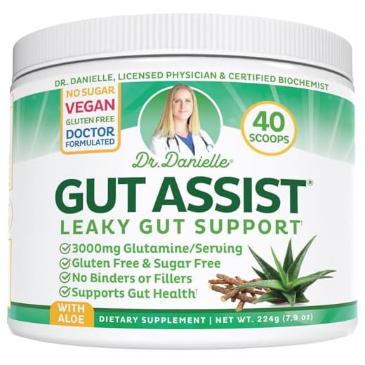 Doctor Danielle Gut Assist - Leaky Gut Repair Supplement Powder - Glutamine, Arabinogalactan, Licorice Root - Supports IBS, Heartburn, Bloating, Gas, Constipation, SIBO from