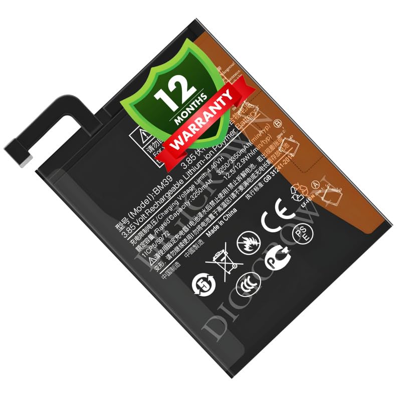 Image of Original BM39 Battery Compatible for Xiaomi Mi 6 (MCE16) - (3350mAh) - 1 Year Warranty DF7