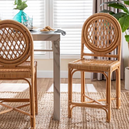 Bali & pari Oxford Natural Rattan Chair with Round Back-Handwoven