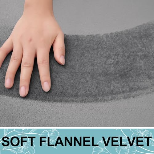 Image of Smiry Memory Foam Bath Mat 47x24, Extra Soft and Absorbent Bathroom Mats, Non Slip Washable Carpet for Floor, Shower and Tub, Grey