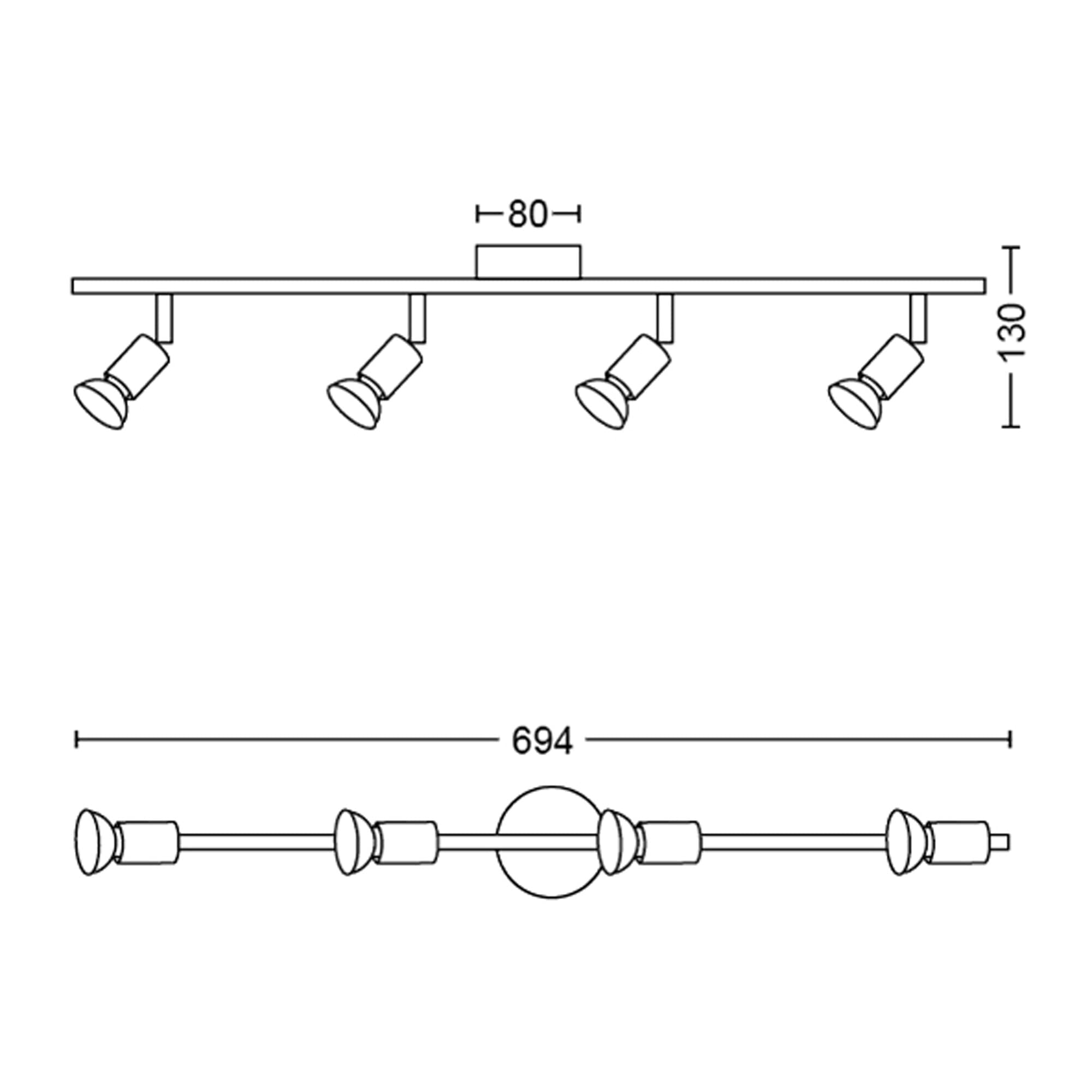 PHILIPS Foco LED Limbali Integrado, 4 Puntos de Luz, 50W, Blanco