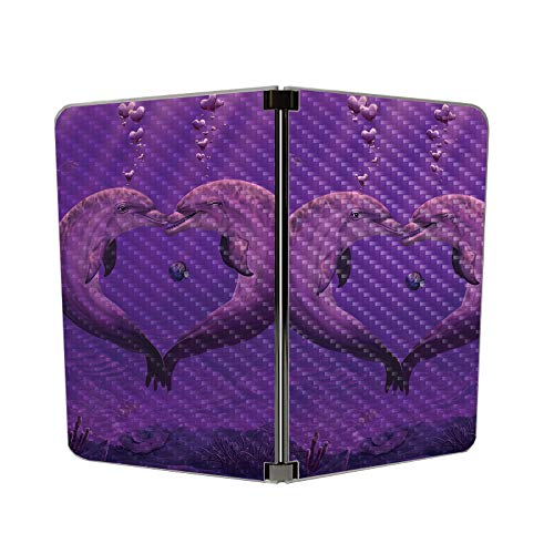 Image of MightySkins Carbon Fiber Skin for Microsoft Surface Duo - Sea of Hearts | Protective, Durable Textured Carbon Fiber Finish | Easy to Apply | Made in The USA