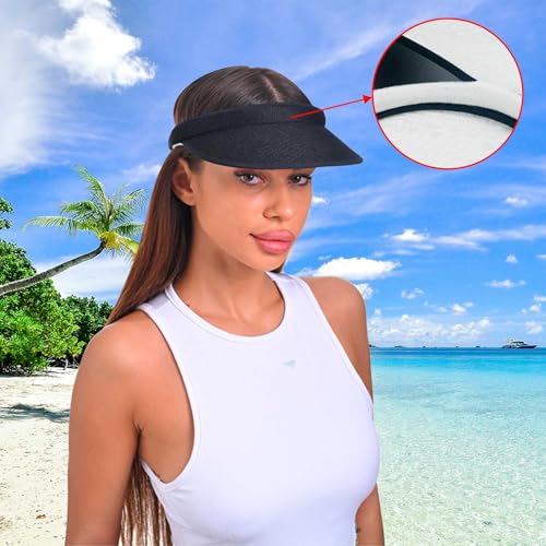 Image of 3 Pieces Clip On Visors Women Men Visor Sun Hats Hat Outdoor Sports Golf Beach Travel Tennis Cap