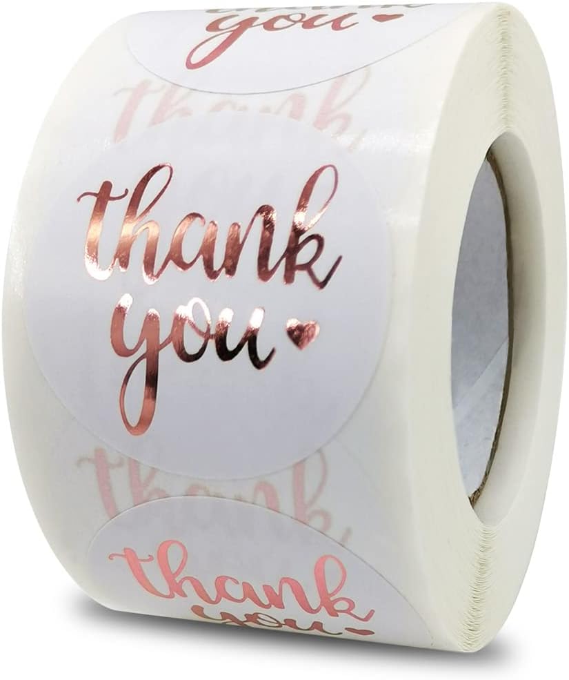50 Gold Foil "Thank You For Supporting My Small Business" Stickers - Package Sealing & Gift Labels