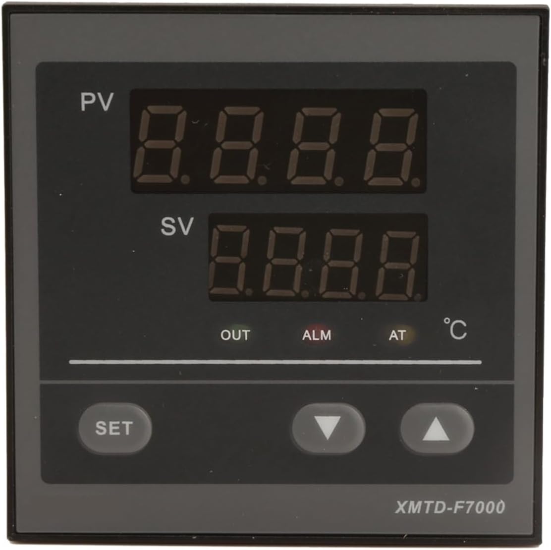 Angled view of RWRAPS XMTD-7000 PID Temperature Controller showing side labels