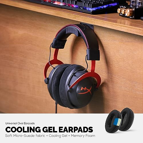 Image of Brainwavz Gaming Earpads Compatible with ATH M50X, Hyper X Cloud, Steelseries Arctis, G Pro X & Many More, with Cooling Gel & Soft Micro Suede for Extra Comfort