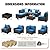 JOYURE 8 Pieces Patio Furniture Set All-Weather Outdoor Wicker Sectional Conversation Sofa Rattan Patio Seating Sofa with Cushion and Glass Table for Porch Poolside,Peacock Blue