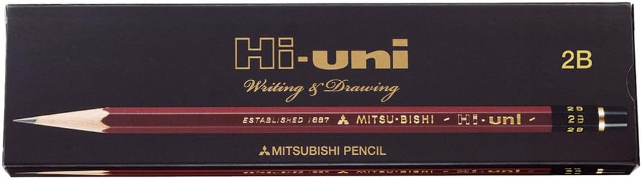 Mitsubishi Pencil High Uni K 2B 1 Dozen Paper Box HUK2B