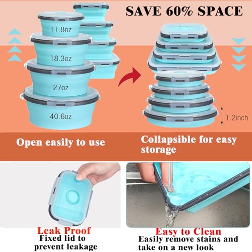 8-Collapsible-Food-Storage-Containers-With-Lids-Rv-Collapsible-Bowls-Silicone-Food-Storage-Containers-Camping-Food-Containers-Silicone-Containers-Collapsible-Containers-for-Food-Camping-Travel