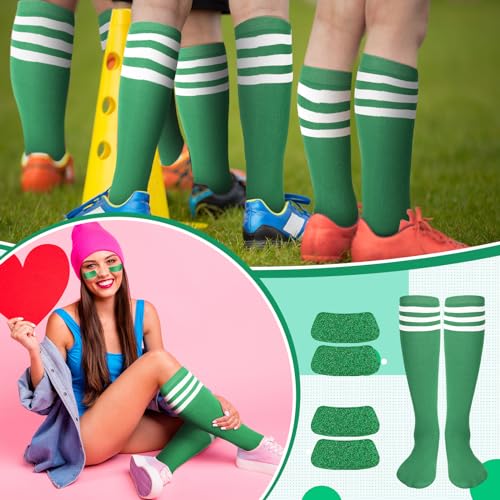 Image of Panitay 2 /12 /16 /24 Pairs Softball Soccer Socks Glitter Eye Black Stickers Team Spirit Accessories for Youth Women Sport Wear
