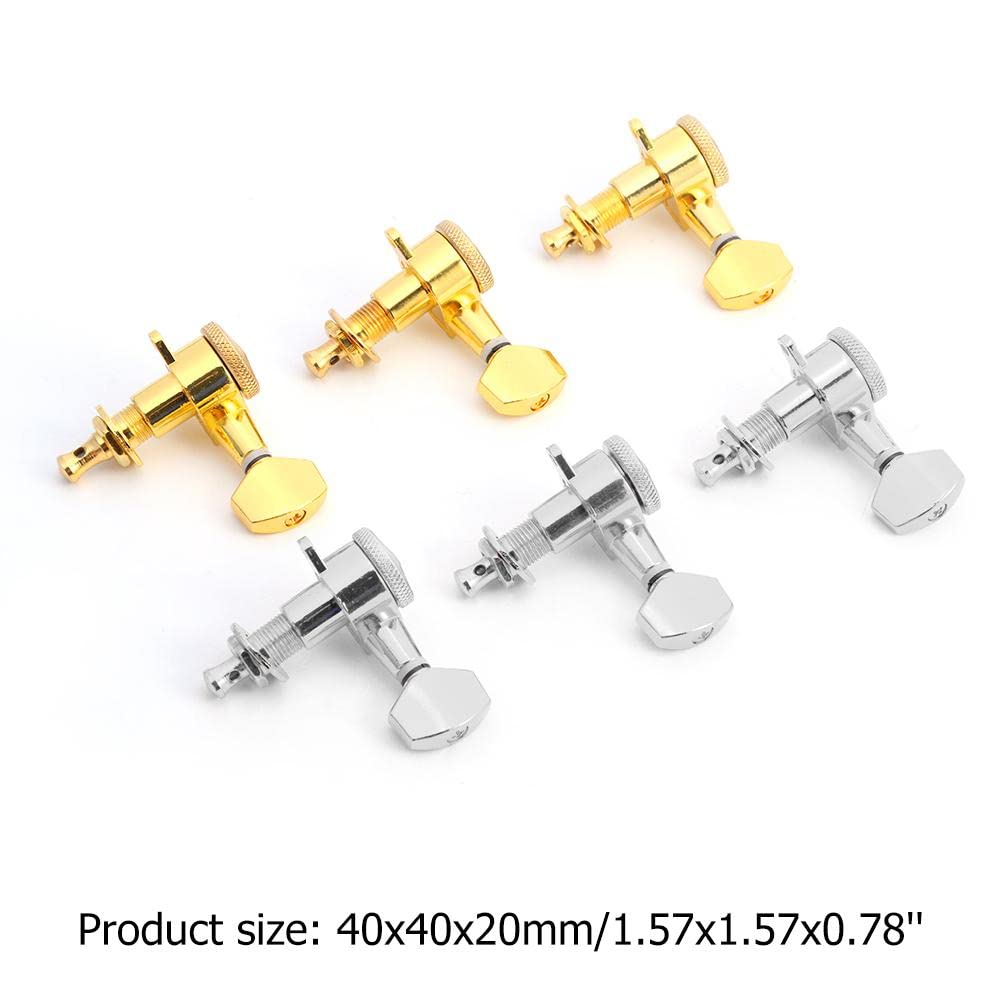 Accordatore Di Chitarra 6 pz 6R Inline Guitar Blocking Sintonizzatori for chitarra acustica elettrica Macchina for chitarra Accouner Sintonizzatori Metal Blocco in metallo Silver / Gold / Guitar Tunin