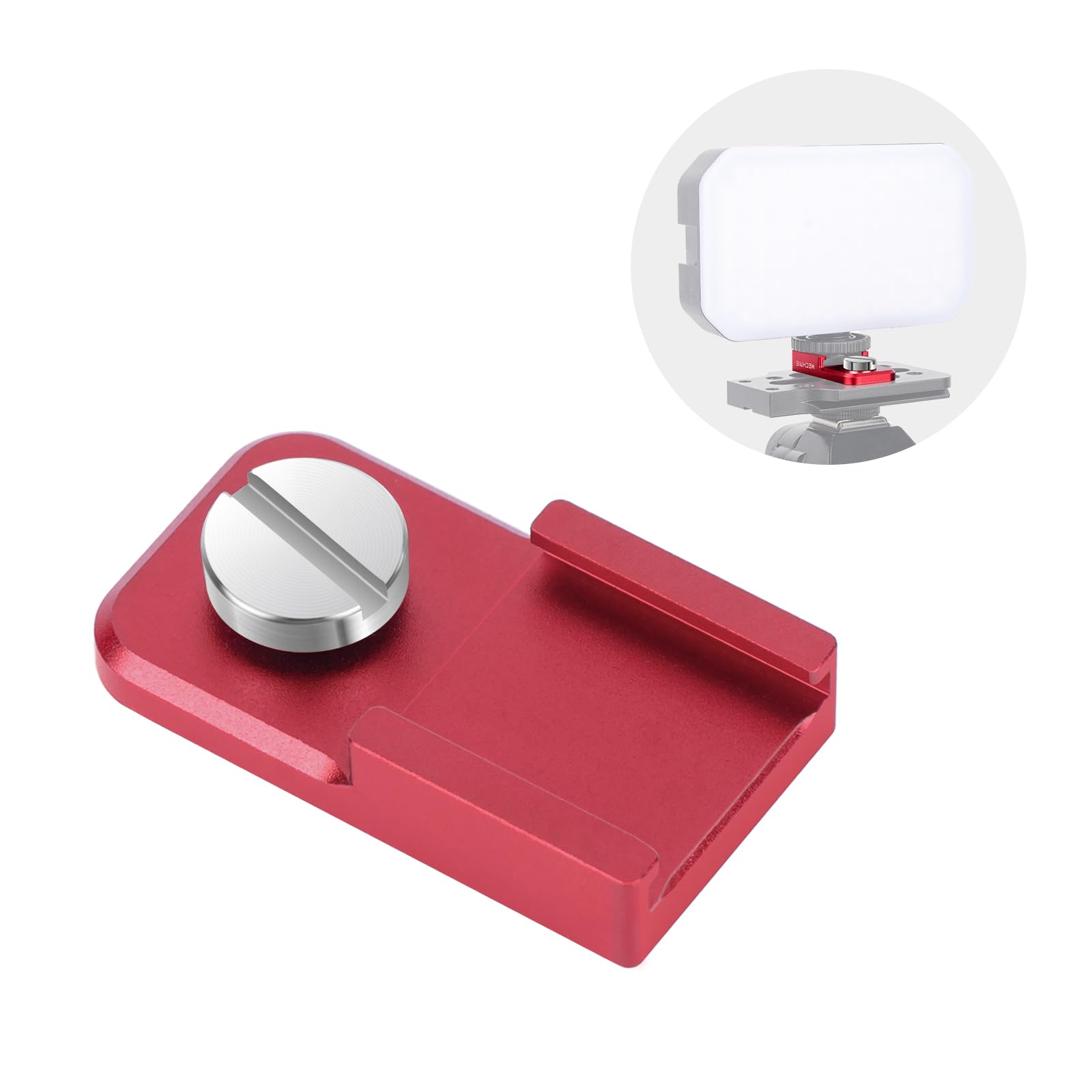 Mechrig Universal Hot Shoe Adapter for Camera Accessories – Aluminum Alloy & Stainless Steel Mount with Locking Knob, 1/4" Screw Hole for Microphone,