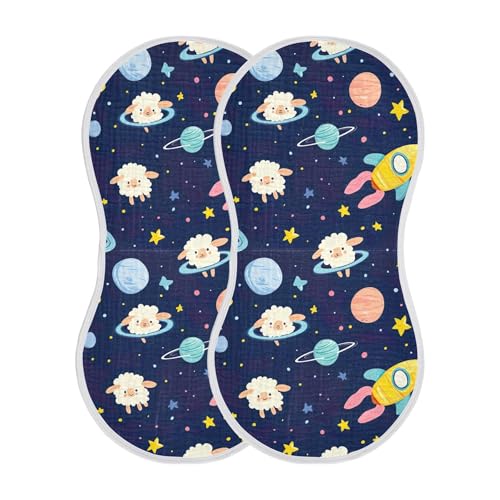 xigua Color Space Baby Burp Cloths for Newborn Boys and Girls 4 Pack, Soft & Absorbent Cotton Baby Burp Cloth, Baby Washcloths, Newborn Towel, Burp Rags2
