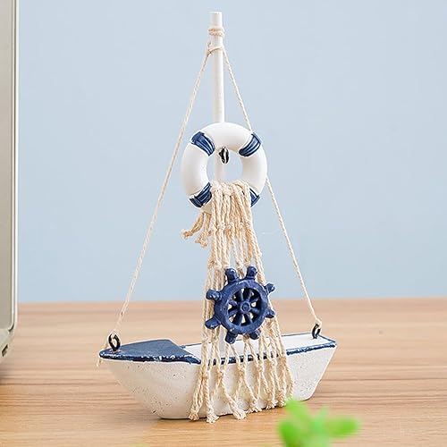 Miniatura 9 de IMIKEYA 2 piezas Mini velero modelo mariposas decorativas para pared Artesanías de madera Decoración del hogar Decoración de vela Decoración náutica