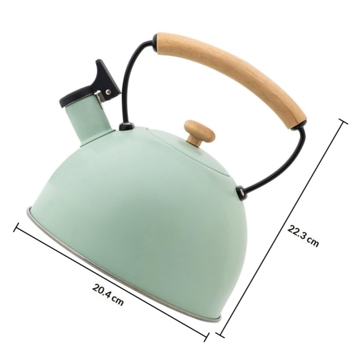 SOLUSTRE Hervidor de Agua Mango de Madera Ergonómico de Acero Inoxidable 2.5l y Diseño Fácil de Limpiar para Uso en Cocina y Exteriores