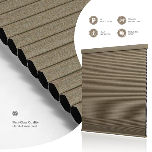 Customized Cordless Blackout Honeycomb Shades for Bedroom and Office