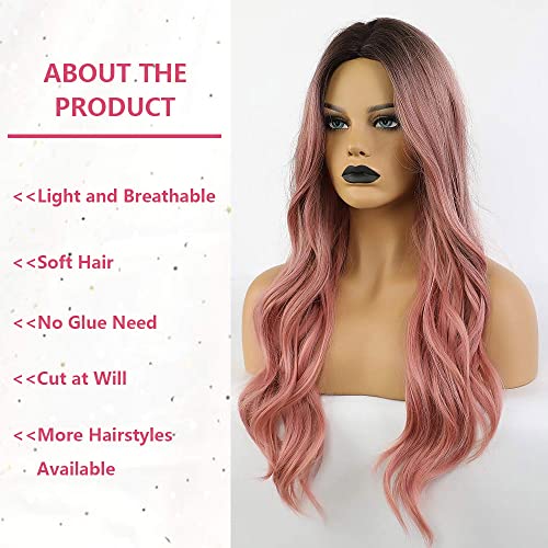 piaou Ombre Black to Pink Wig - Natural Looking Cosplay Hair