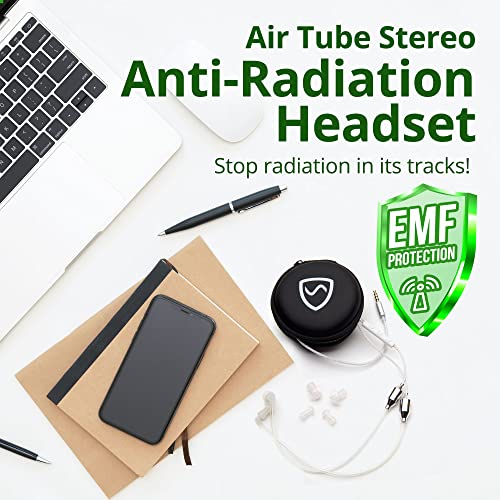 SYB Shield Your Body Air Tube Headset, Stereo Earbuds with Microphone and Case, Wired Anti Radiation Headphones - Image 2