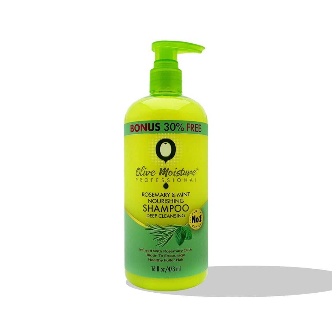 Olive Moisture Professional Rosemary and Mint Nourishing Shampoo, 473ml Deep cleansing shampoo with biotin for hair growth, volumizing and refreshing for dry scalp and all hair types - Image 2