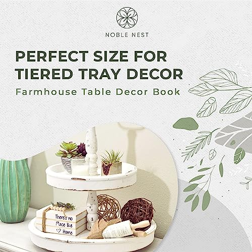 Noble Nest Mini White Decorative Books For Tiered Tray Decor | Farmhouse Decor | Faux Books For Decoration | Book Decor | Farmhouse Table Decor | Coffee Table Book Shelf Decor - Decorative Tray Table #TOP3