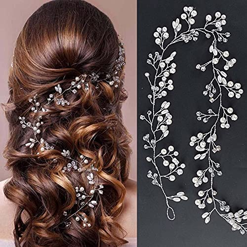 Bandeau De Mariage,MariéE Perle Cheveux Vigne,Accessoires De Coiffure Cristal Pour ​Femmes Fille...