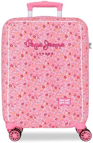 Pepe Jeans Alenka Rosa Maleta de Cabina, Rosa, Rígido