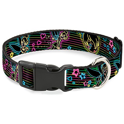 Collar de plástico Buckle Down con clip Campanilla Poses y rayas multicolor para perro 2