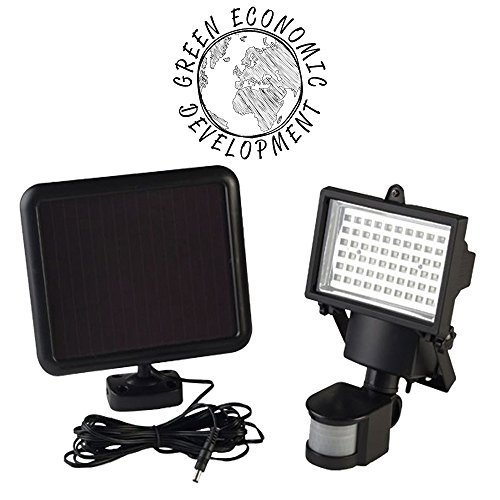 Projecteur solaire LED pour extérieur avec détecteur de mouvement noir