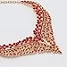 Zthread Wedding Bridal Jewelry Set Crystal Rhinestone Statement Necklace Vintage Collar Necklace Dangle Earrings Set for Women (Red)