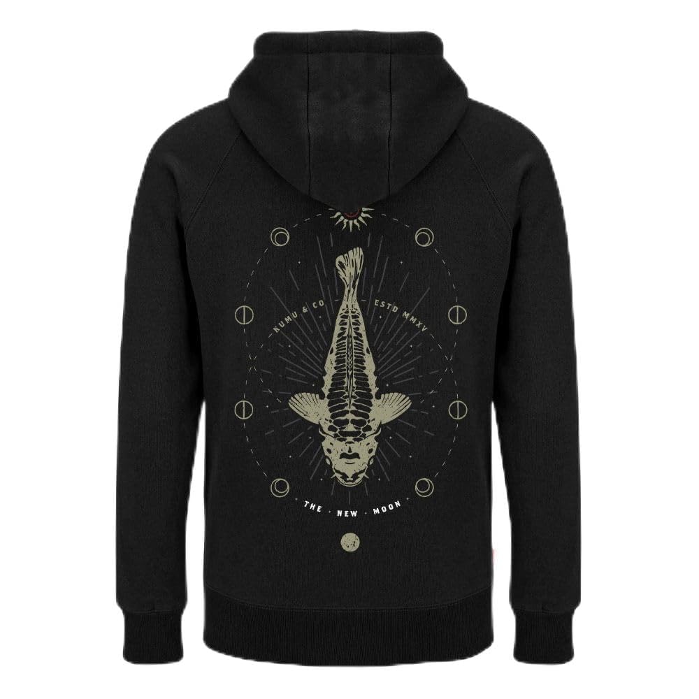 Kumu Men's Black Clothing - New Moon Hoodie L