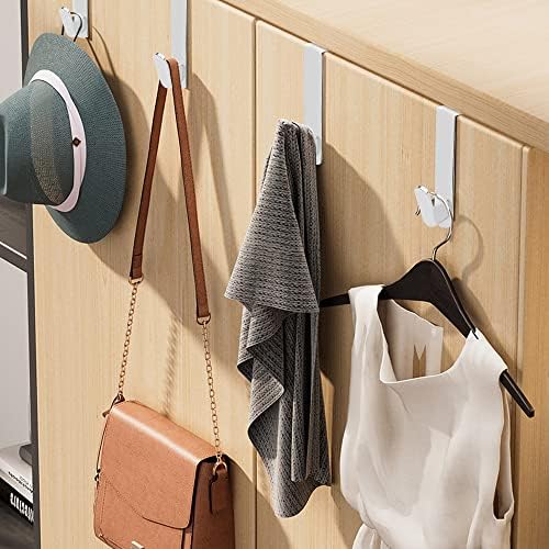 CYUaoao 4Pcs Over Door Hooks for Hanging Heavy Duty Within 5KG Single Z-Shaped Hook Cabinet Drawer Hanger Hook for Bedroom Office Kitchen to Hang Clothes Bags Bath Towel