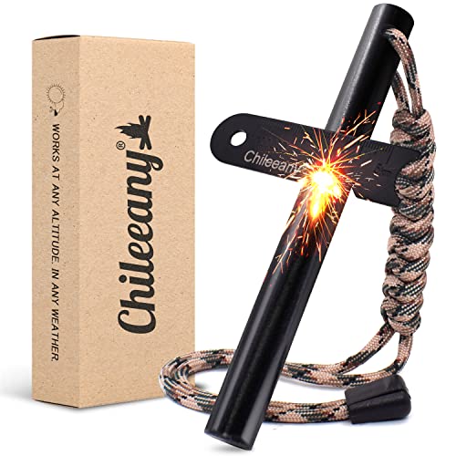 Big size-130x13 mm Pierres à Feu en magnésium pour 25000+ allumages, Allume Feu, Plus Simple et Efficace, très Fortes étincelles, pour Camping, randonnée, kit de Survie (Camouflage)