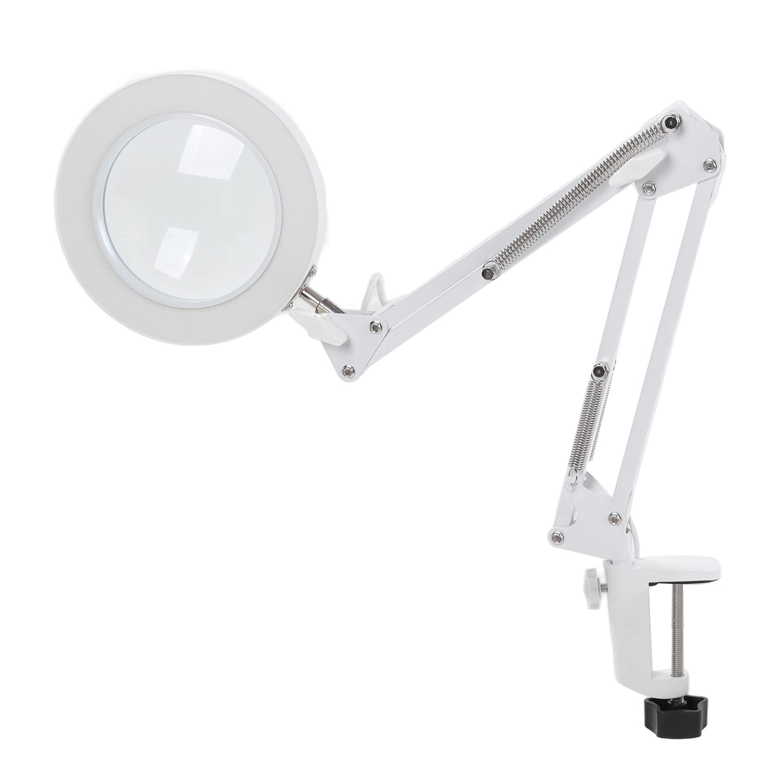 Hyuduo Lampada da Lettura con Clip Lampada con Morsetto in Lega di Alluminio con Lente d'ingrandimento 5X 3 modalità 11 luminosità con Morsetto Pieghevole per Leggere Libri Hobby Artigianali