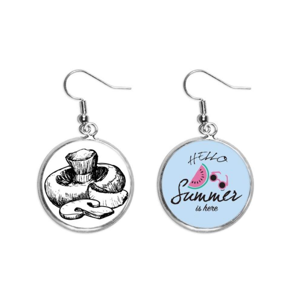 Pendientes de sandía para mujer con patrón de verano y lóbulo ligero 5