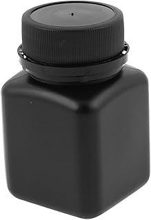Aexit 60ml Plastic Flasks Round Wide Mouth Chemical Sample Sealed Reagent Cell Culture Flasks Bottle Black