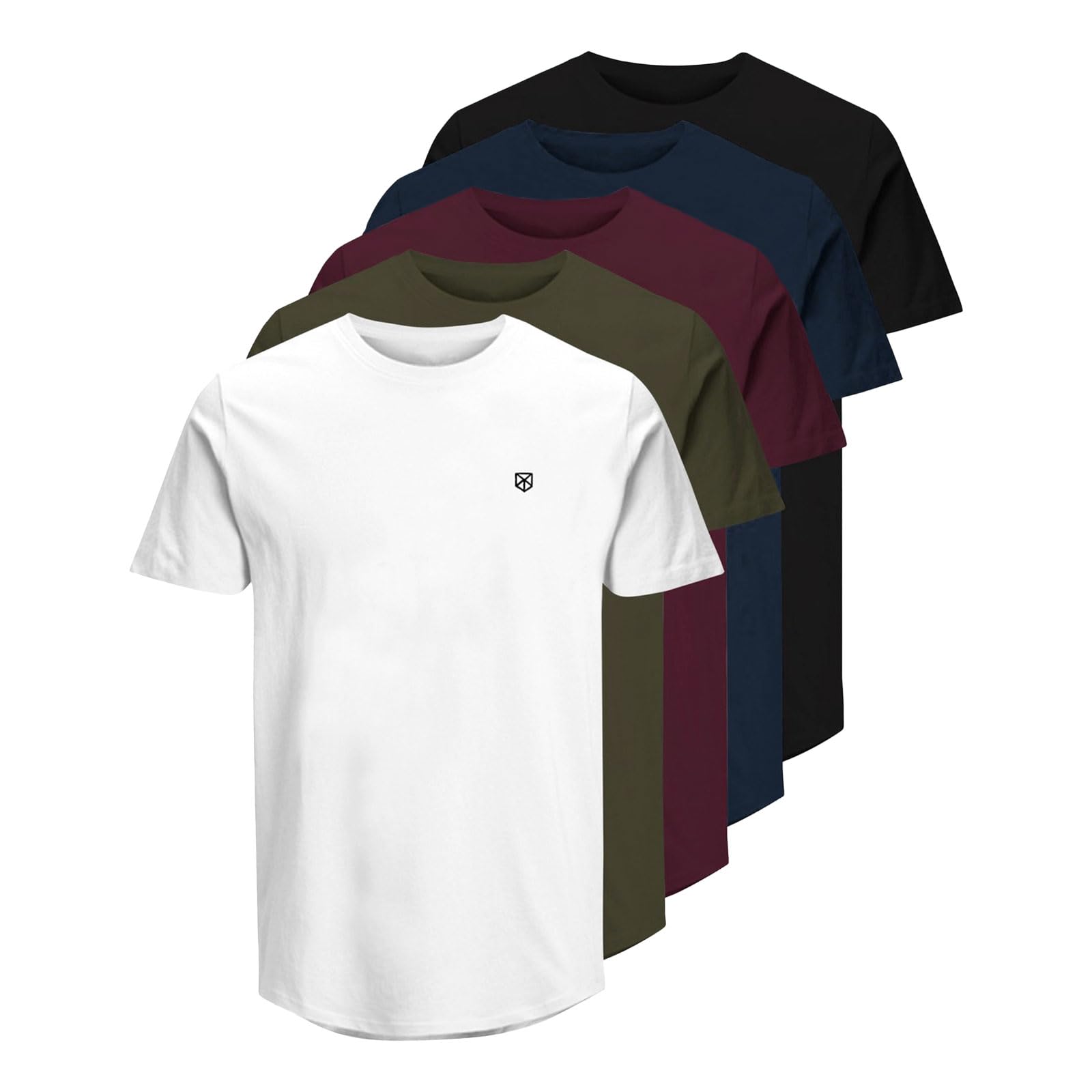 Jack & Jones Men's Bleu Round Neck T-Shirts Brody (X5)