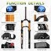BUCKLOS 26/27.5/29 inch Travel 140mm MTB Air Suspension Fork, Rebound Adjustment 34mm Stanchions 1-1/8