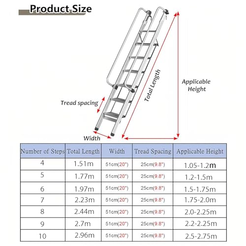 Échelle de lit 5 marches pliables pour éviter les chutes au loft