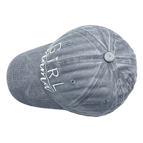 Nvjui Jufopl Embroidered Girl Mama Hat, Mom Baseball Cap­ For Women Distressed Adjustable Washed Dad Hats Gray #TOP2