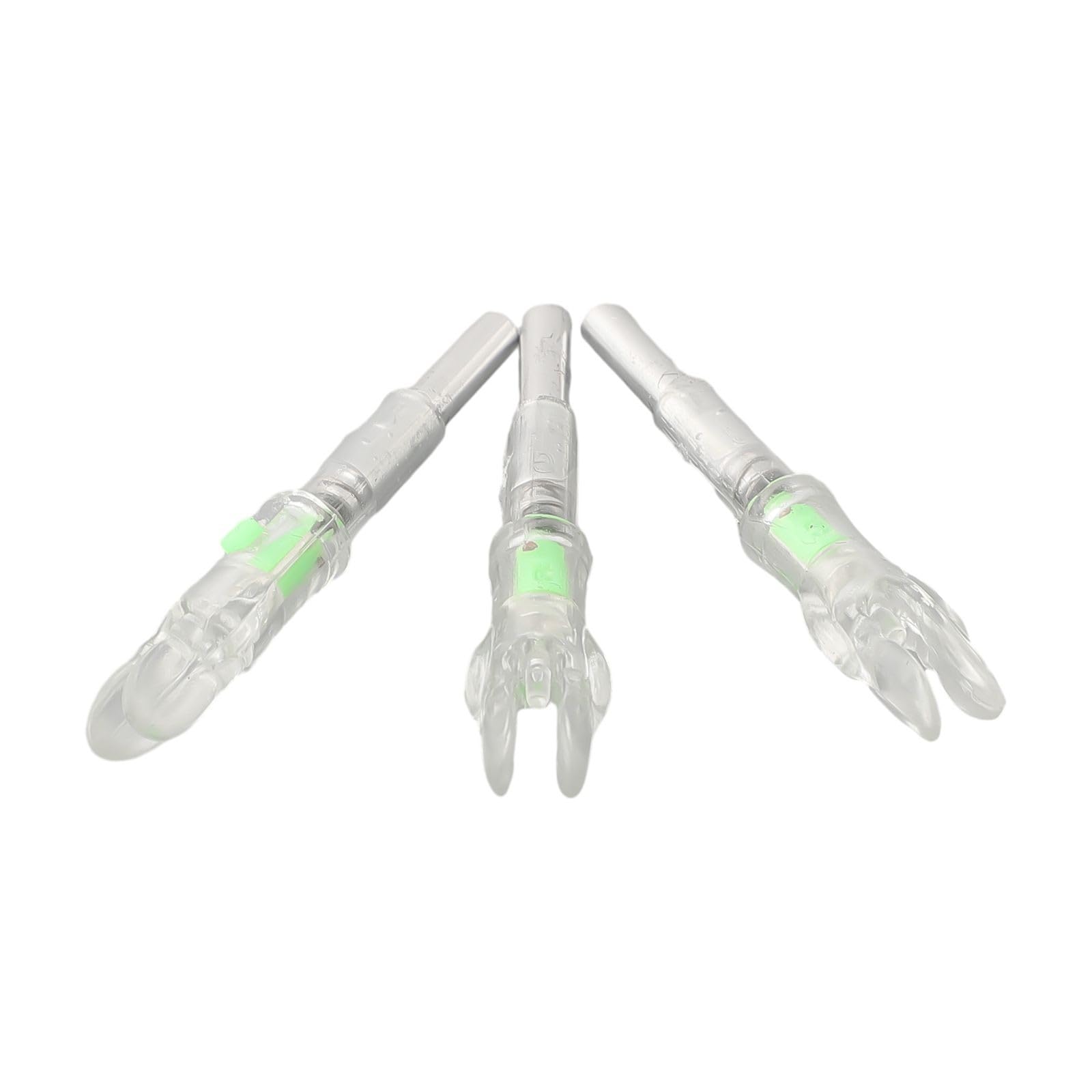 Lot de 3 encoches de flèche lumineuses à LED de 4,2 mm, pour pointes fluorescentes rouge/bleu/vert, pour allumage automatique lors de la prise de vue, batterie longue durée, matériau PE, pour